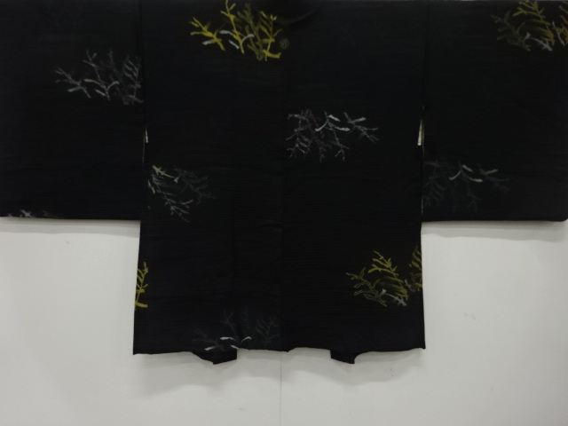 JAPANESE ANTIQUE HAORI / TAISHO ROMAN STYLE / SILK / URUSHI / WOVEN TREES